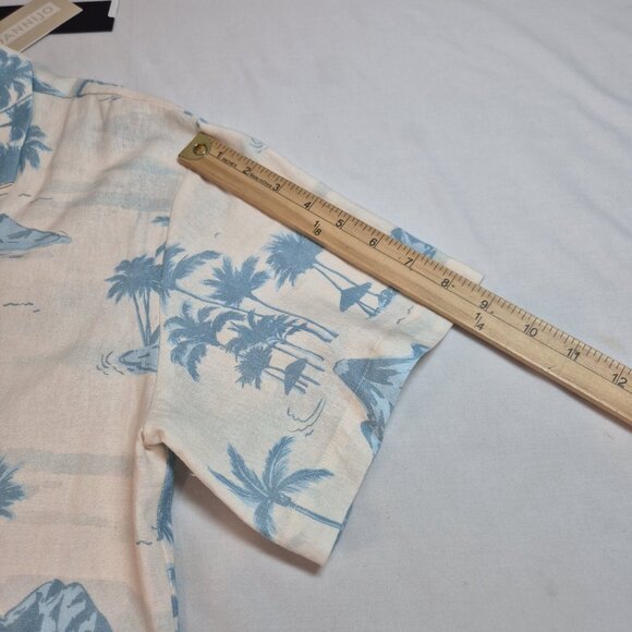 Gianni Bini Womens Size M Margaux Palm Tree Button Front Linen Blend Blouse (62) - Picture 10 of 11